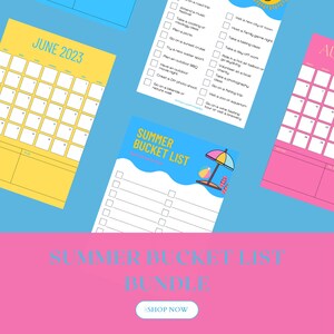 Summer Bucket List, Printable Summer Bucket List, Summer Calendar, Summer Planner, Bucket List, Summer Activities, Printable Summer Calendar