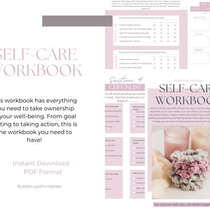 Self-care workbook, self-care journal, gratitude tracker, habit tracker, wellness tracker, planner, self-care planner, daily planner image 1