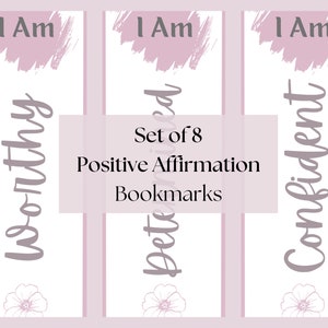 Positive Affirmation Bookmarks I Am Bookmarks Affirmation Bookmarks Bookmarks Self-Love Bookmarks Printable Bookmarks Instant Download imagem 1