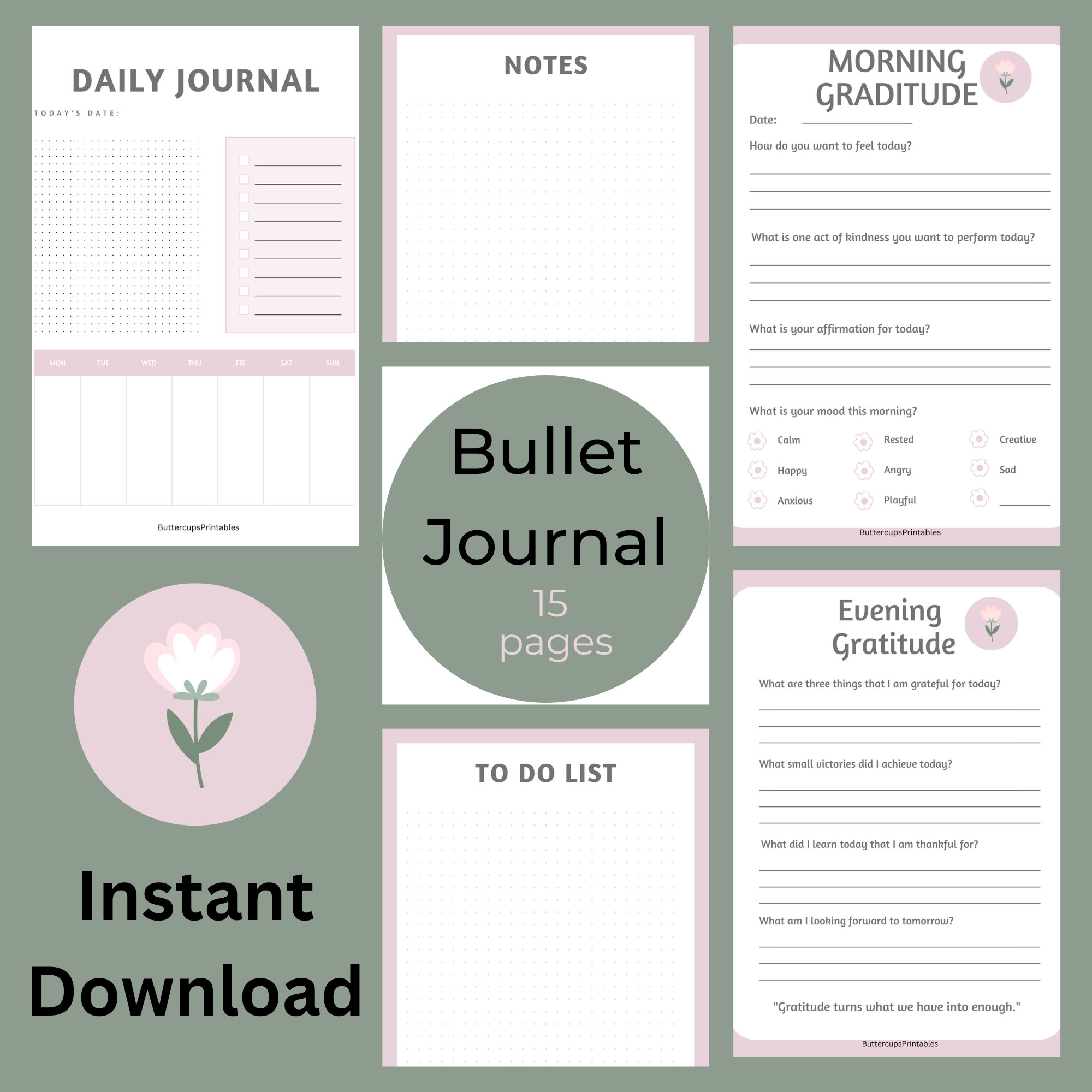 Printable Bullet Journal Bullet Journal Mood Tracker Habit Tracker ...