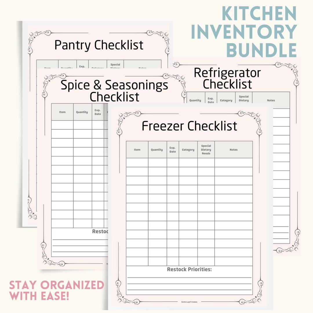 Kitchen Inventory Bundle – Organize & Save Time in the Kitchen | Food ...