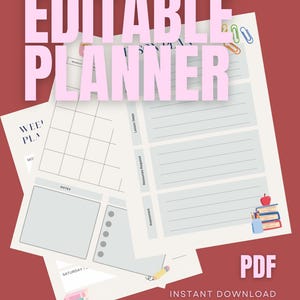 Editable Lesson Plan Template PDF – Weekly + Monthly Educator Planner – Instant Digital Download