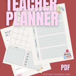 Editable Lesson Plan Template PDF – Weekly + Monthly Educator Planner – Instant Digital Download