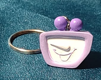mini Tenna Mr antenna purple crt tv head keychain gift for gamer