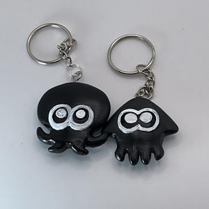 Llavero de calamar y pulpo de Splatoon, dijes hechos a mano, estilo Inkling Octoling