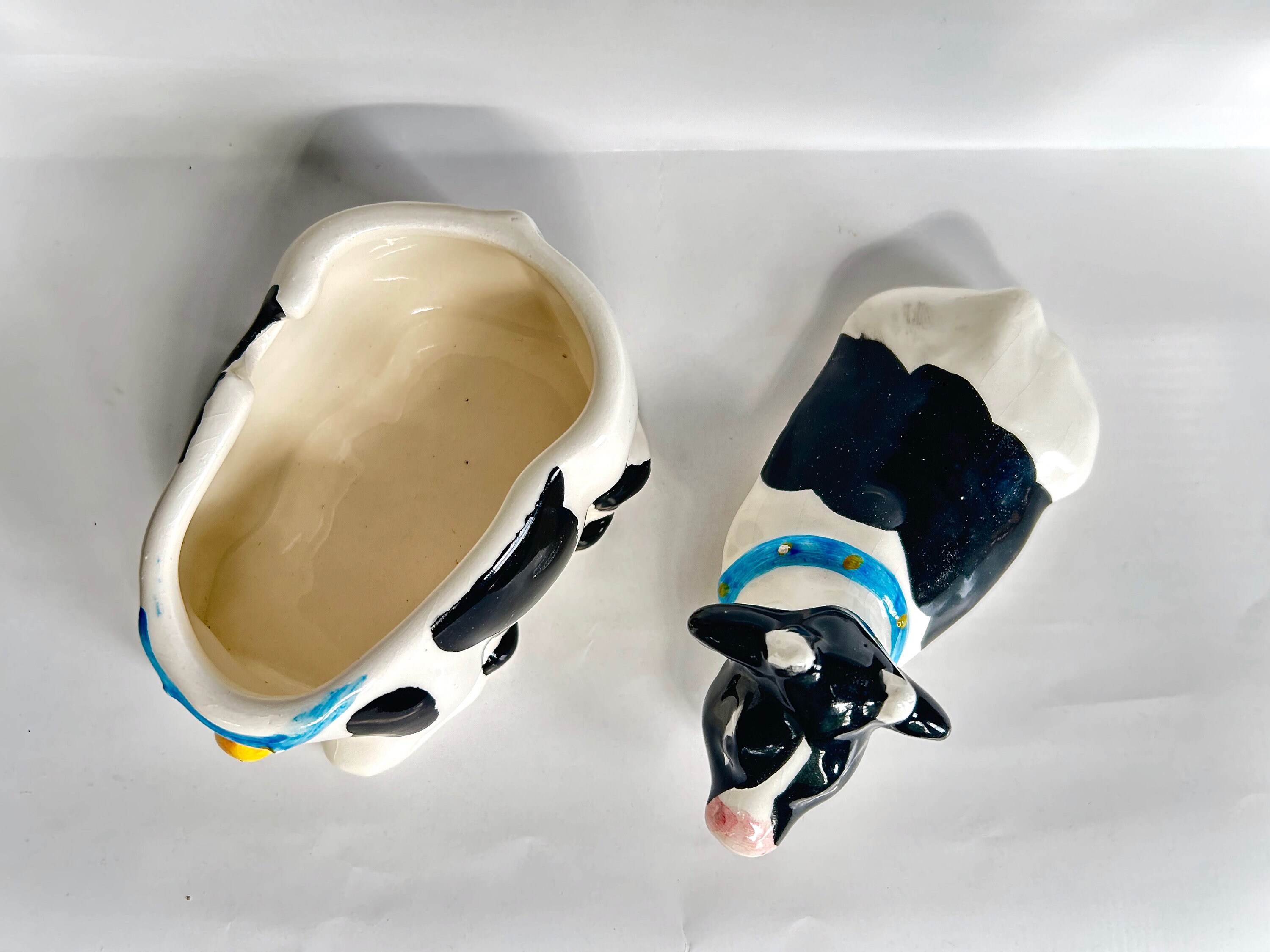 Vintage Cow Creamer and Sugar Set Etsy