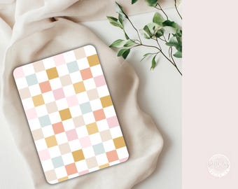 Pastel Gingham Kindle Insert | Matte Cover for Clear Case, Bookish Accessory