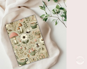Cottagecore Kindle Insert | Matte Nature Floral Design (Fits Under Clear Case)