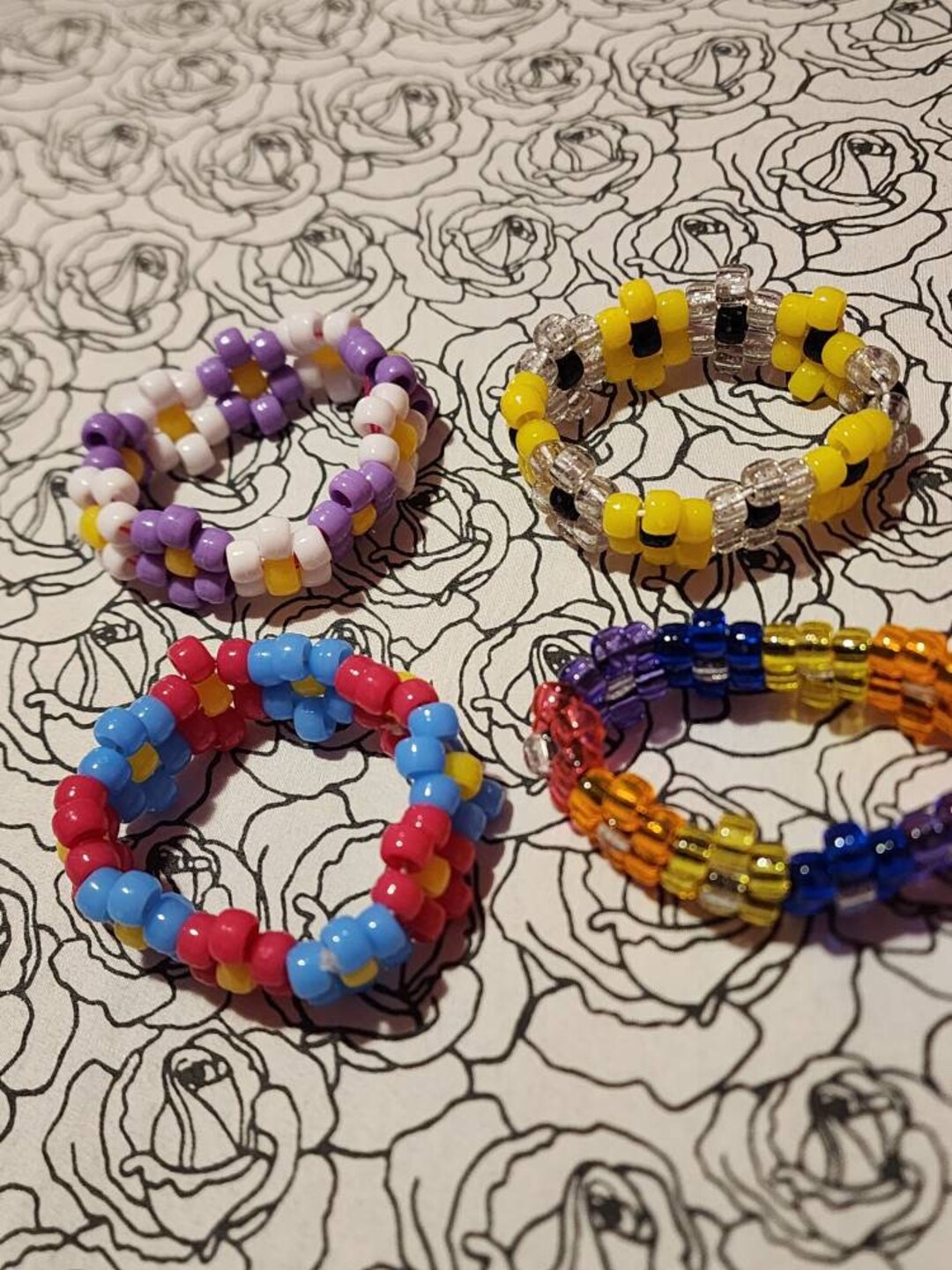 Flower Kandi Cuff personalized Etsy