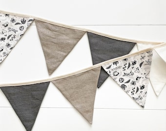 Jungle and Safari Bunting -  Party Decor Banner | Handmade Fabric Triangle Flags for Baby Room - Animal Print