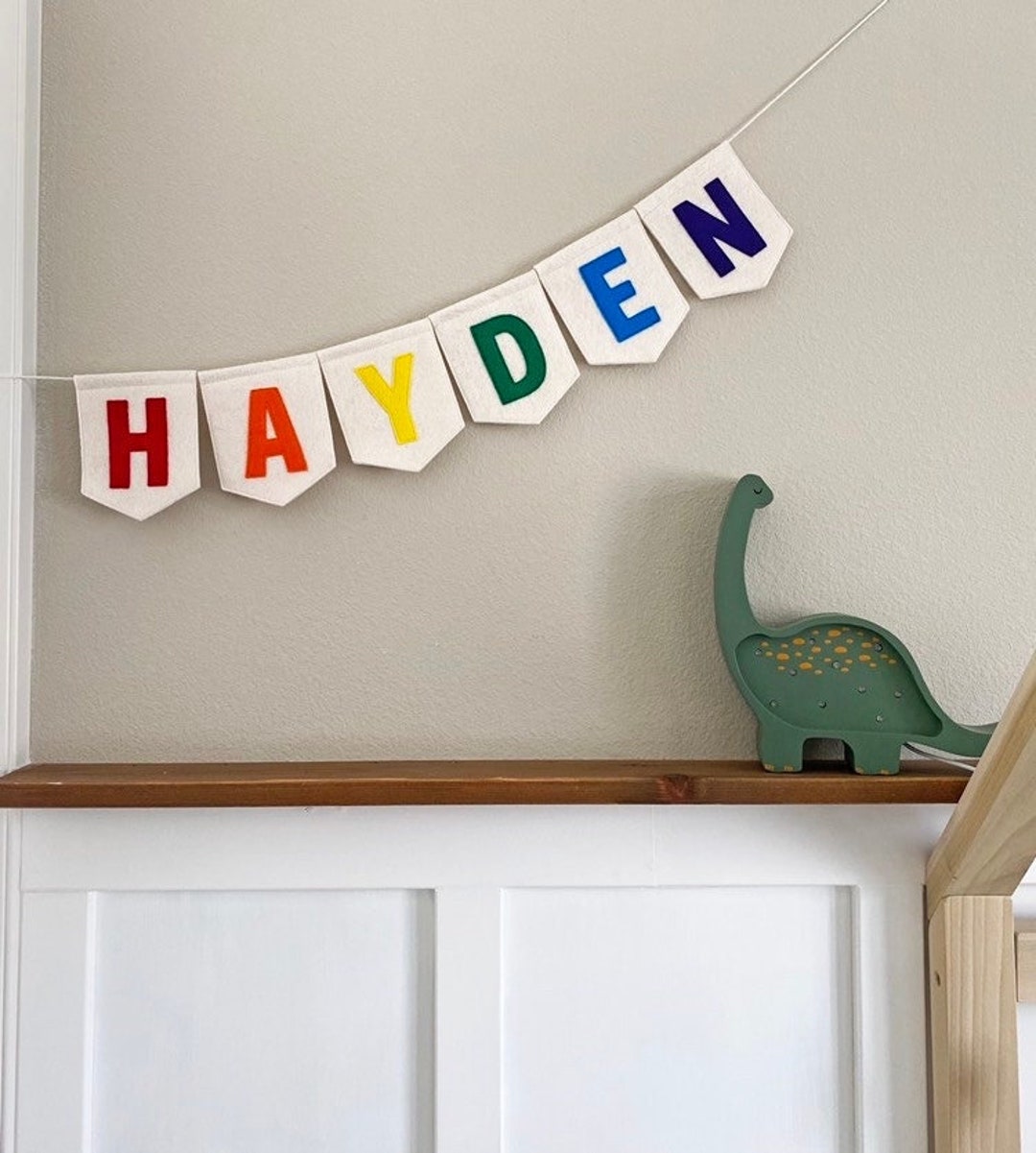 Lettered Flags Large Felt Name Banner With Custom Lettering - Personalized Letter ...