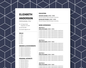 Modern Resume Template | SIMPLE and EASY to use | Professional Template | Job Application | Inexpensive Template