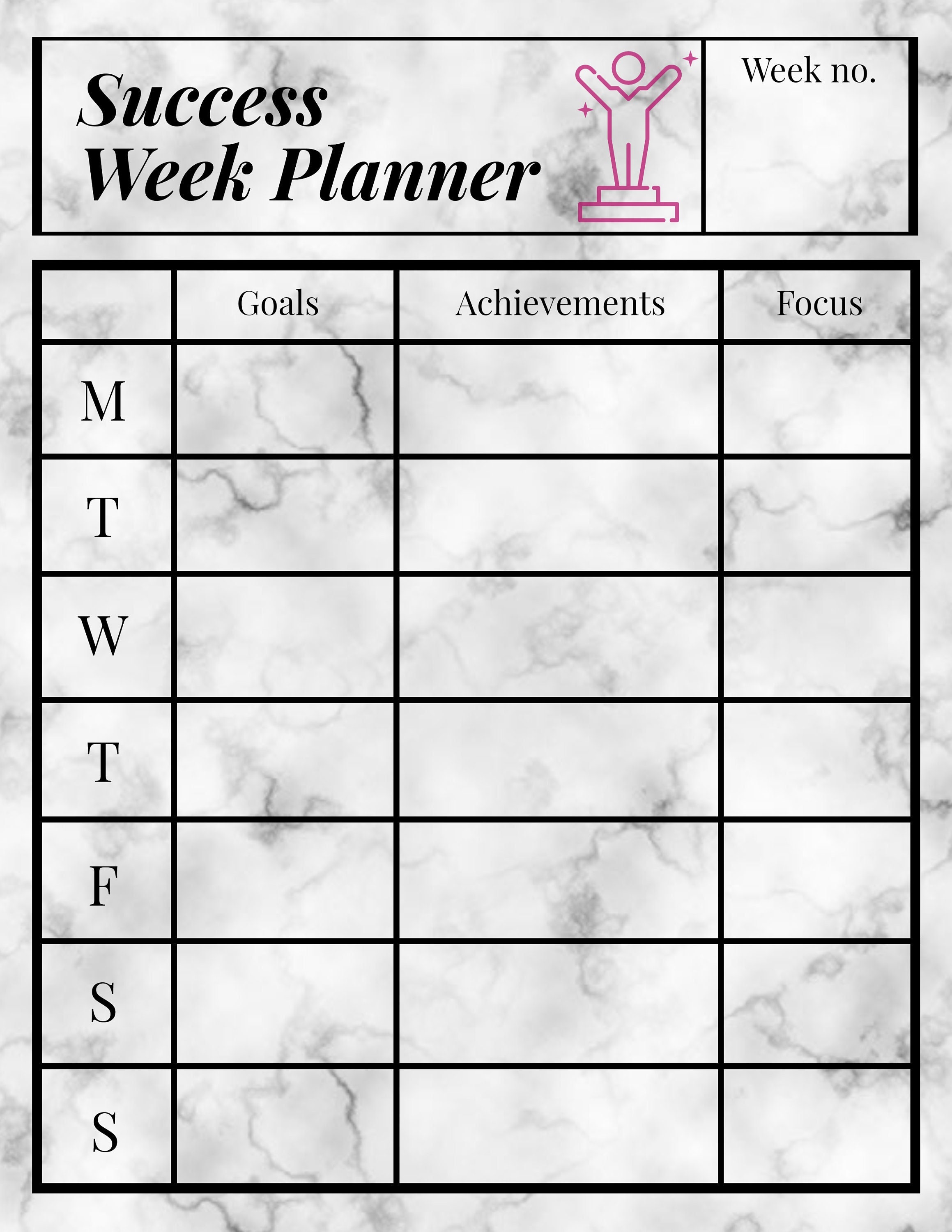 Digital Planner One Week Planner Printable Digital - Etsy
