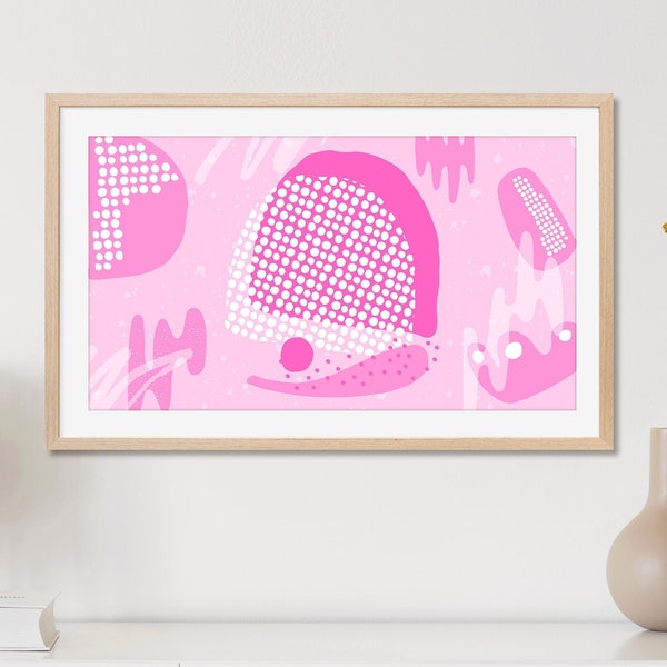 Colorful Modern Illustration Samsung Frame TV Art Pink Playful Painting MidMod Frame TV Art | Art | Frame TV Art Spring