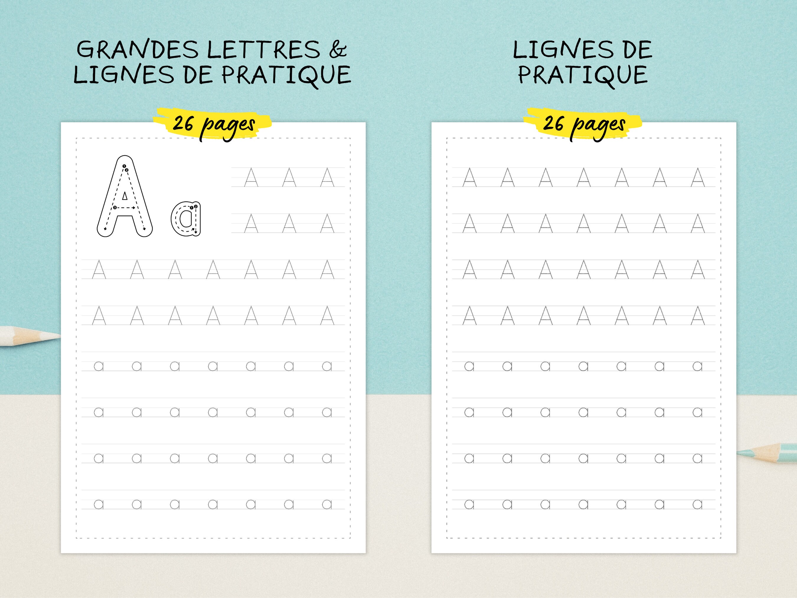106 Printable Practice Sheets Learning to Draw Letters From A to Z A4