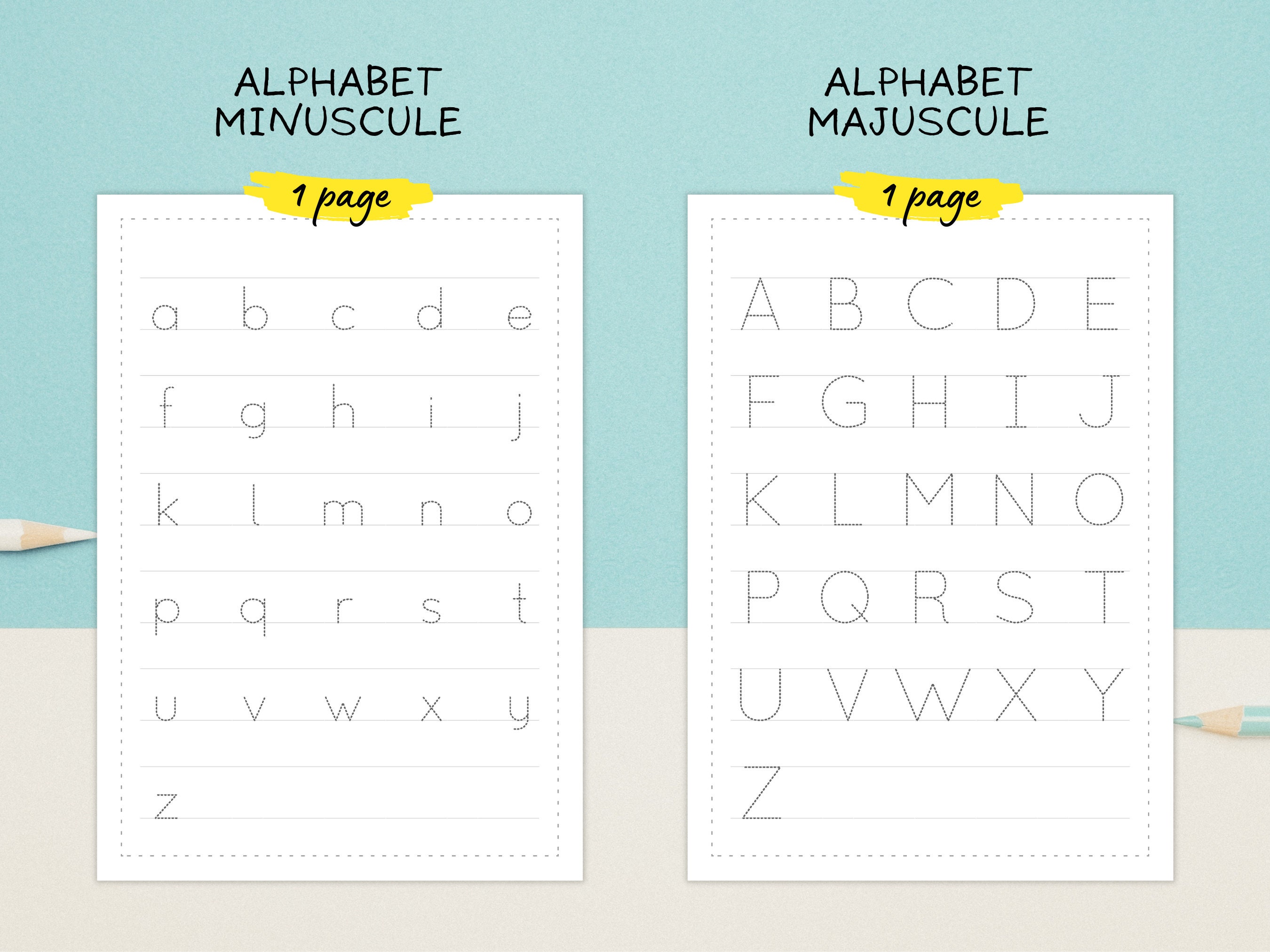 106 Printable Practice Sheets Learning to Draw Letters From A to Z A4