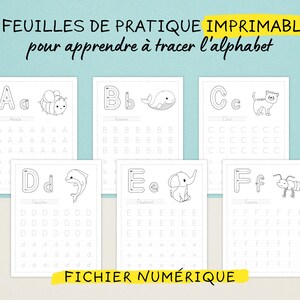 26 Fichas de práctica para aprender a trazar las letras de la A a la Z / Abecedario animales para colorear / Actividad educativa para niños