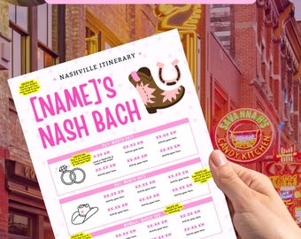 Nashville Bachelorette Itinerary Template | Nash Bash Weekend Planner (Digital Download)