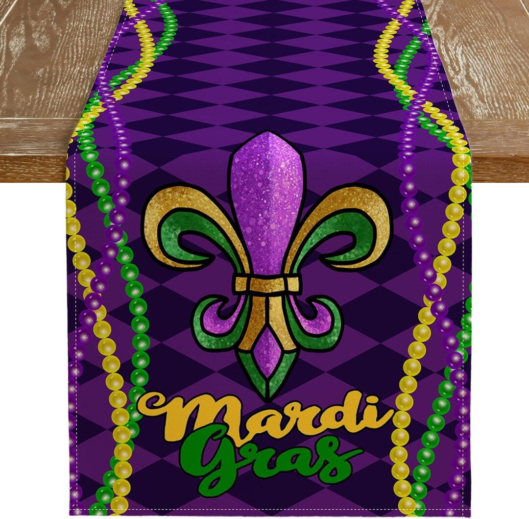 mardi gras table runner near me