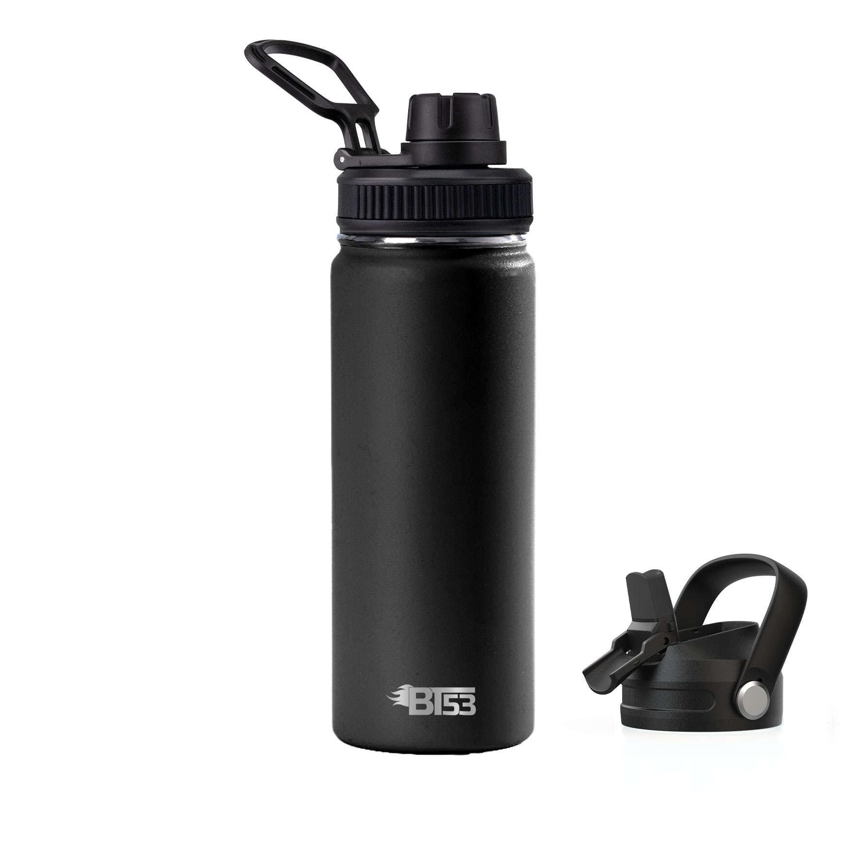 Insulated Stainless Steel Water Bottle, Double-Walled, 500 mL, Black