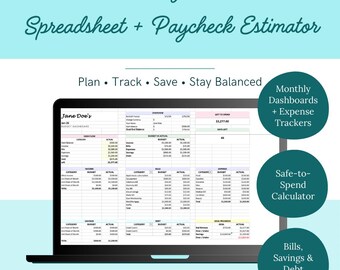 2026 Excel Budget Spreadsheet • Monthly Planner (Digital Download)