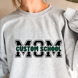 Mom Sweatshirt, Gift for her Custom University Crewneck Jumper for mom From Kid to Mom for mothers Day Proud College Mom University Merch