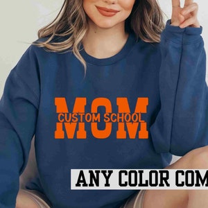 Custom Mom University Crewneck Sweatshirt, Monochromatic School Shirt, Personalized School colors Jumper