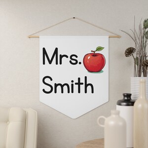 Classroom Pennant, Custom Teacher Name Classroom Decor Gift for teacher Appreciation, Back to School Banner, First Day of school Pennant