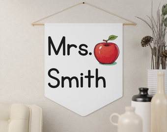 Classroom Pennant, Custom Teacher Name Classroom Decor Gift for teacher Appreciation, Back to School Banner, First Day of school Pennant