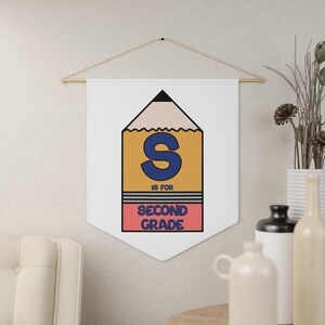 Classroom Pennant, 2nd Class  Decor Gift for First Day Of school, Back to School Banner, First Day of Second Grade Sign room decoration