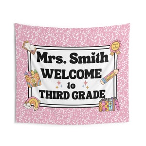 Teacher Back To School Gift, Classroom Decor, Classroom Tapestry, Our Class Is A Family Tapestry, Groovy Classroom Banner, Welcome Teacher