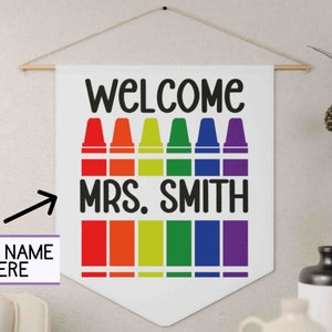Classroom Pennant,Welcome Door Hanger For Classroom,Custom Teacher Class Decor Gift for First Day Of school,Back to School Banner,room decor
