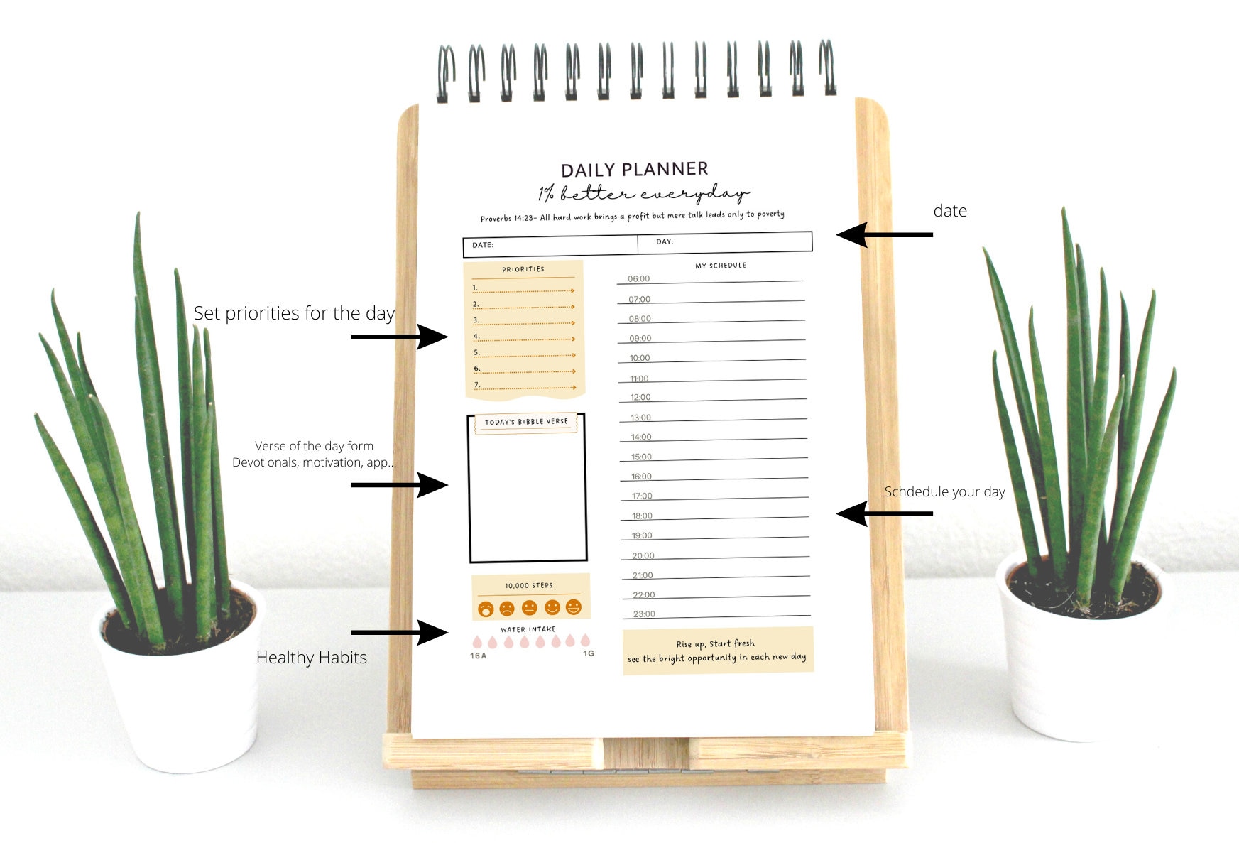 Daily Digital Planner, Daily Printable Planner, Easy/instant PDF ...