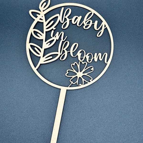 Baby In Bloom Cake Topper | Commercial License | DXF/SVG Laser-Ready Cut Files