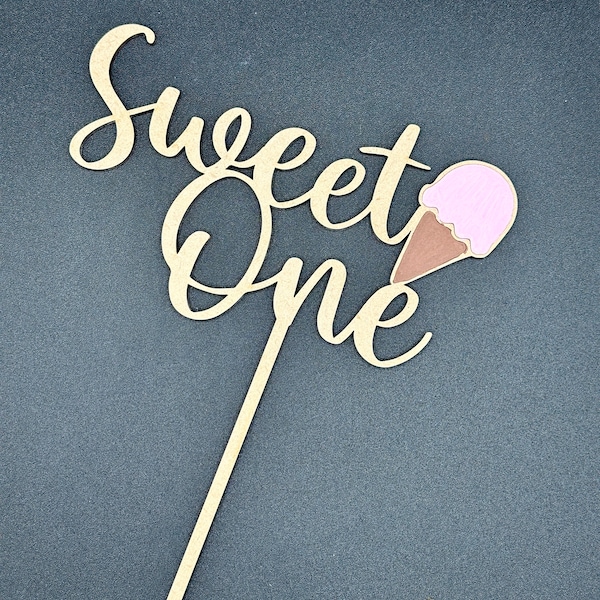 Sweet One Cake Topper | Commercial License | DXF/SVG Laser-Ready Cut Files
