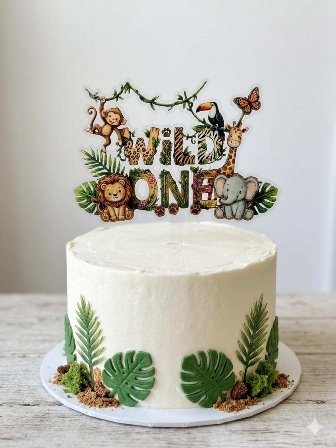 Wild ONE Cake Topper, Jungle Safari First Birthday Cake Topper, One ...