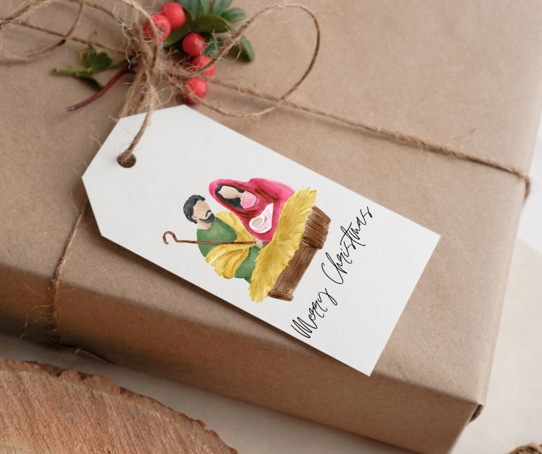 Nativity Christmas Gift Tag Printable Christmas Tag - Etsy