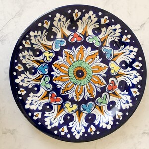 Handcrafted serving plates for dinner, lunch. Ceramic glazed plates hand painted Holiday gift Dinnerware Decoration plates Gifts for him/her