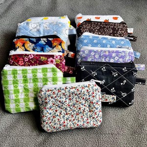Bolsa acolchoada com zíper / porta-cartões / bolsa de cosméticos