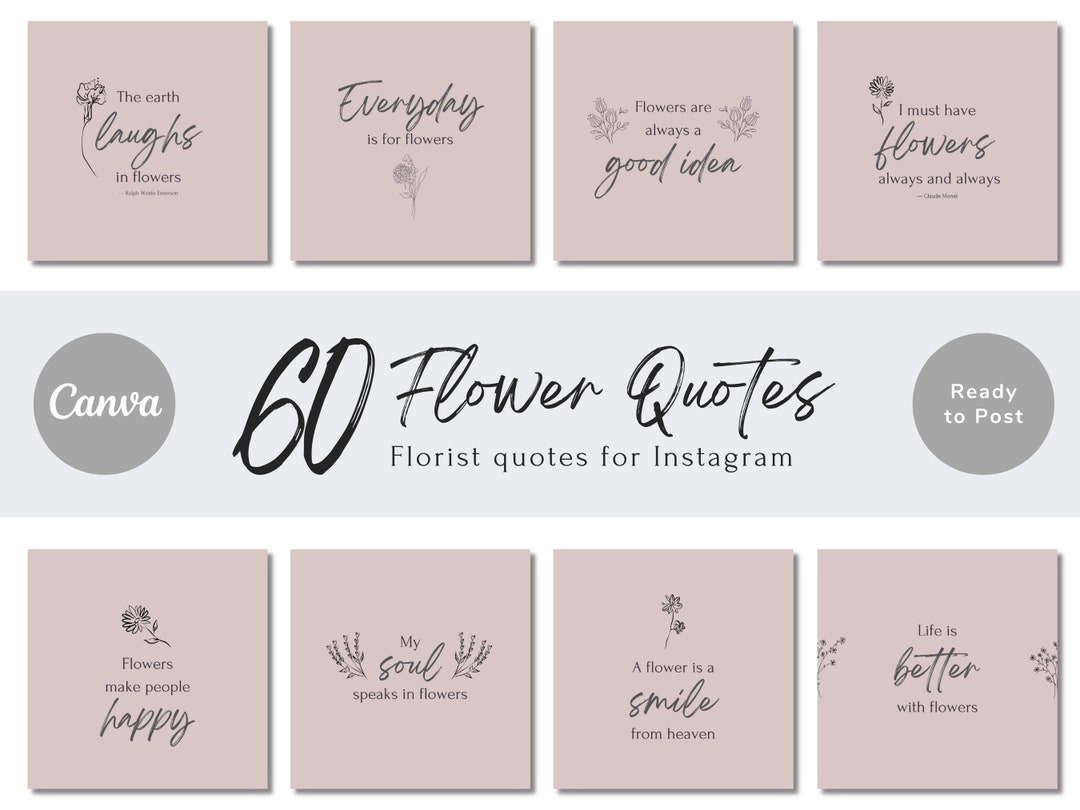 60 Flower Instagram Quote Templates Florist Flower Shop Social Media