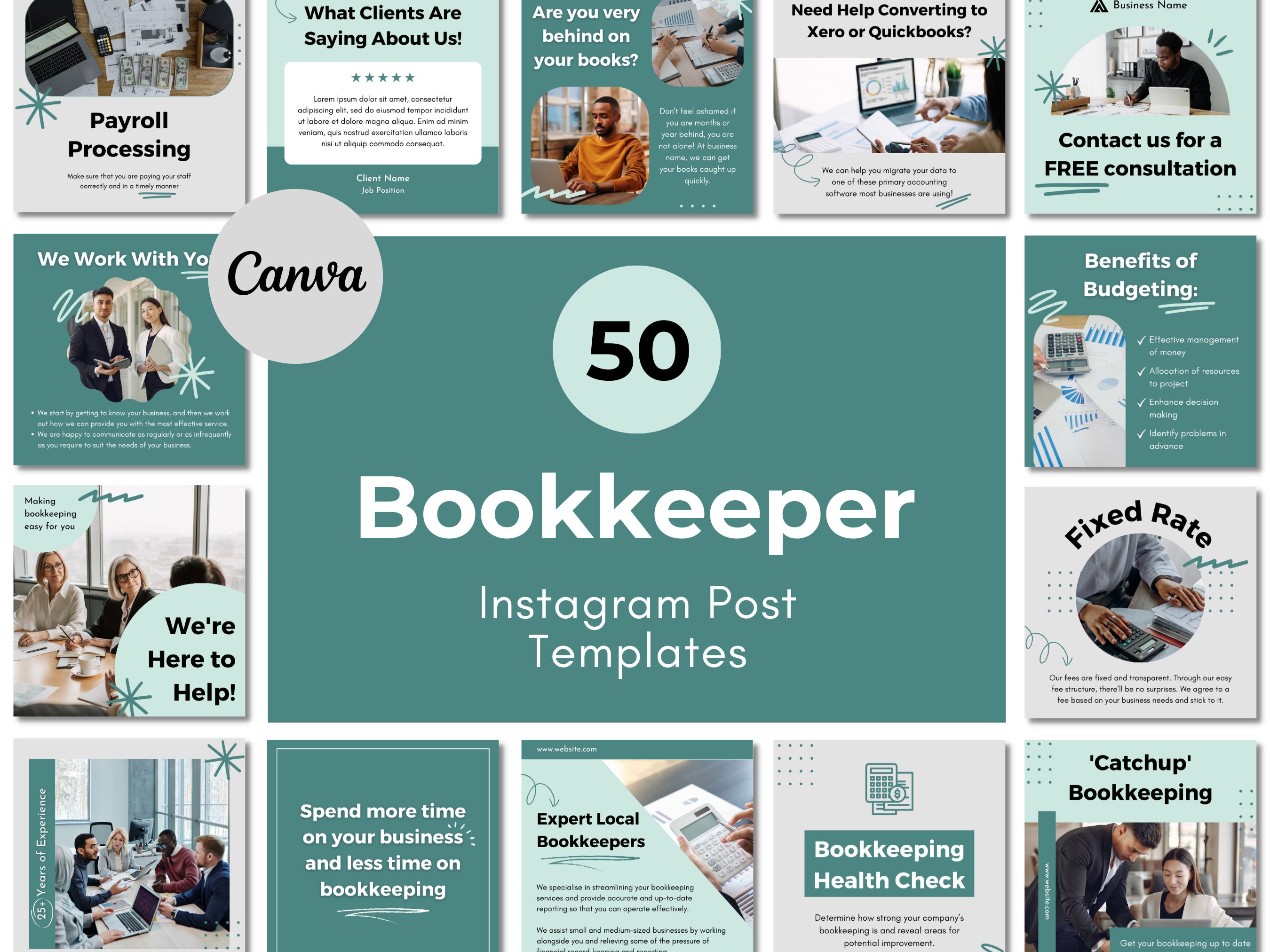 50 Bookkeeper Instagram Post Templates Bookkeeping Services Business
