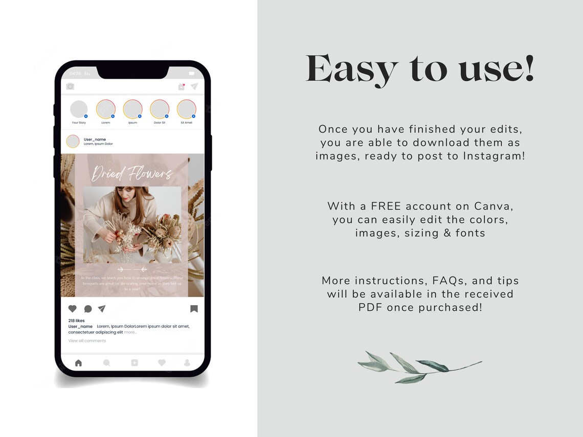 50 Florist Instagram Post Templates Flower Shop Wedding Bouquets Brand