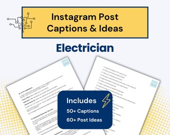 Electrician Social Media Captions | Instagram Captions | Instagram Post Ideas | Social Media Content | Electrical Services