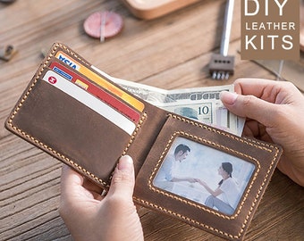 DIY Wallet Kit Personalized Engraving Wallet Customized Leather Notecase Burse