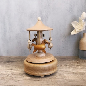 Carousel Wooden Music Box, Customized Music Box, Unique Gift, Special Keepsake
