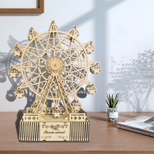 DIY  Spinning Ferris Wheel Music Box 3D Stereo Puzzle Wooden Music Box, Customized Music Box, Unique Gift, Special Keepsake, Gift for her