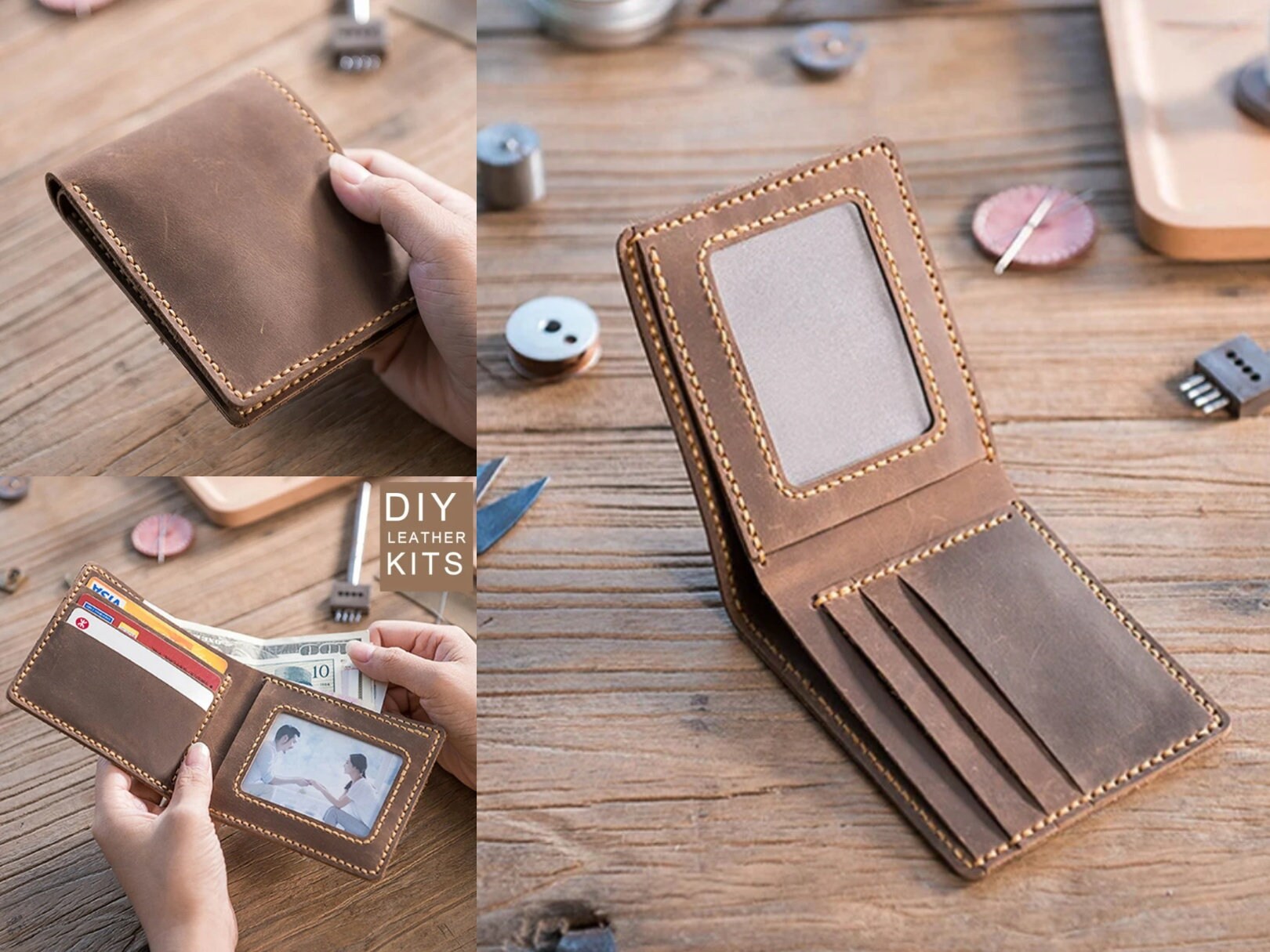 DIY Wallet Kit Personalized Engraving Wallet Customized Etsy