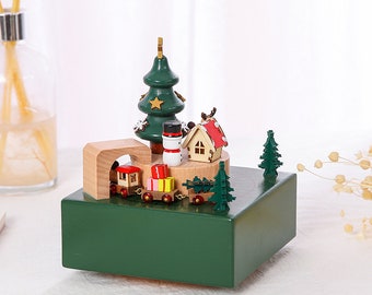 Weihnachtszug Holzspieluhr, maßgeschneiderte Spieluhr, einzigartiges Geschenk, besonderes Andenken