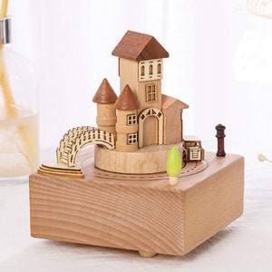The Caslte Wooden Music Box, Customized Music Box, Unique Gift, Special Keepsake