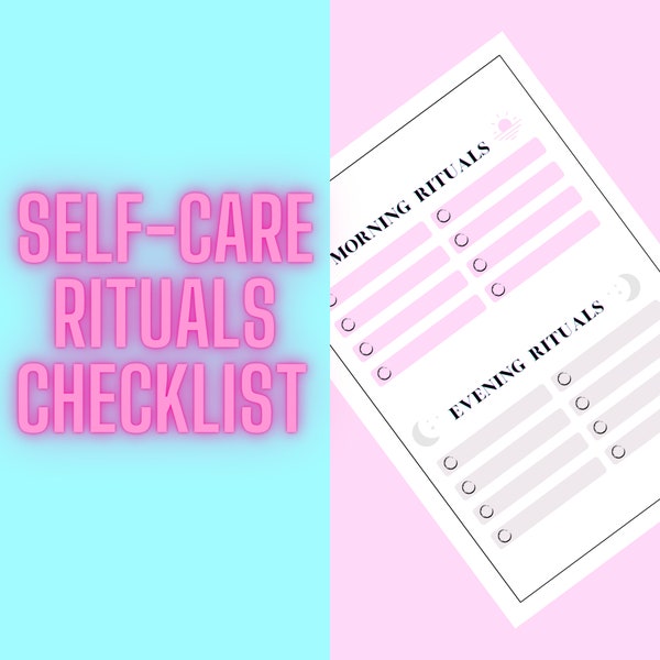 Self-care// Self-care planner, Digital download, Wellbeing, Mental health, intentional living, Mindfulness